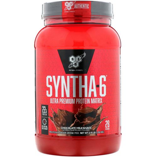 BSN, Syntha-6, Ultra Premium Protein Matrix, Chocolate Milkshake, 2.91 lbs (1.32 kg) فوائد