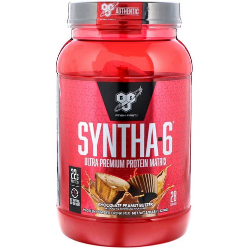 BSN, Syntha-6, Ultra Premium Protein Matrix, Chocolate Peanut Butter, 2.91 lbs (1.32 kg) فوائد