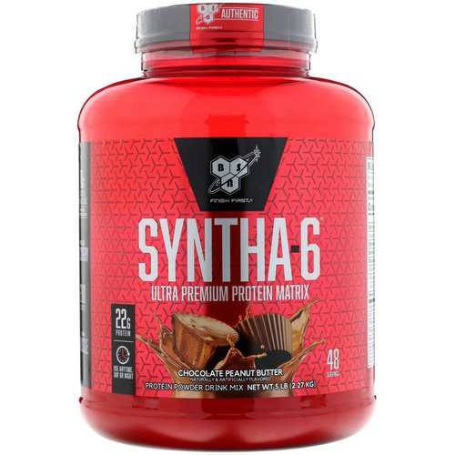 BSN, Syntha-6, Ultra Premium Protein Matrix, Chocolate Peanut Butter, 5.0 lb (2.27 kg) فوائد