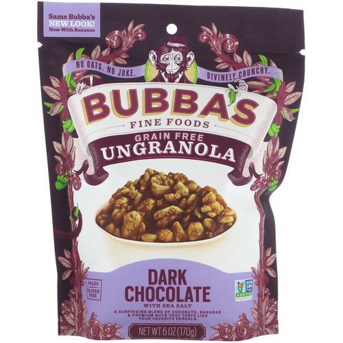Bubba's Fine Foods, UnGranola, Dark Chocolate with Sea Salt, 6 oz (170 g) فوائد