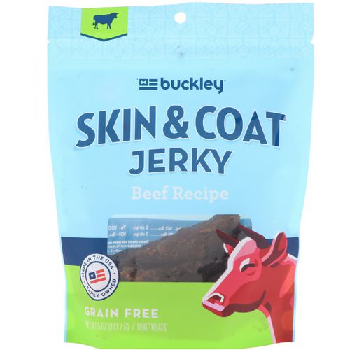 Buckley, Skin & Coat Jerky, Dog Treats, Beef Recipe, 5 oz (141.7 g) فوائد