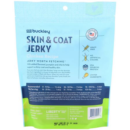 Buckley, Skin & Coat Jerky, Dog Treats, Chicken, 5 oz (141.7 g):