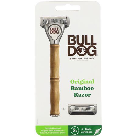 Bulldog Skincare For Men, Original Bamboo Razor, Two 5-Blade Cartridges:شفرات الحلاقة, إزالة الشعر