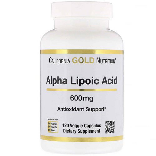 California Gold Nutrition, Alpha Lipoic Acid, 600 mg, 120 Veggie Capsules فوائد