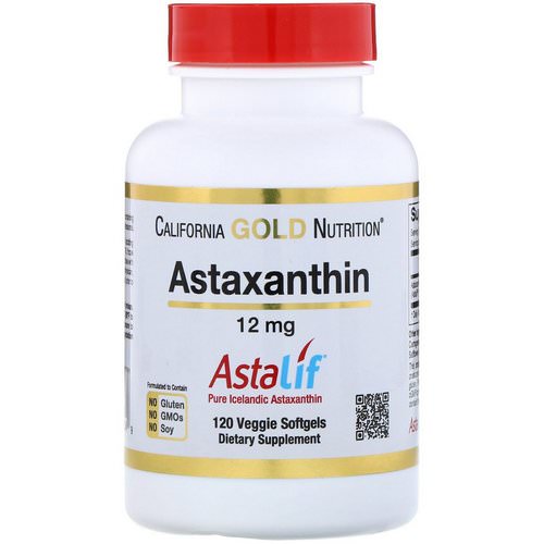 California Gold Nutrition, Astaxanthin, AstaLif Pure Icelandic, 12 mg, 120 Veggie Softgels فوائد