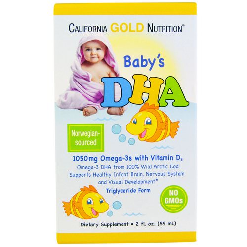 California Gold Nutrition, Baby's DHA, 1050 mg, Omega-3s with Vitamin D3, 2 fl oz (59 ml) فوائد