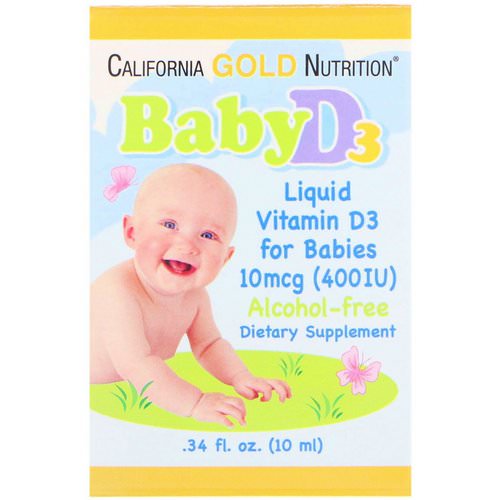 California Gold Nutrition, Baby Vitamin D3 Drops, 400 IU, .34 fl oz (10 ml) فوائد