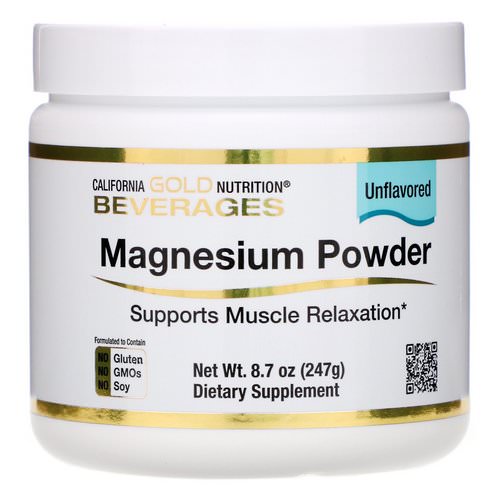 California Gold Nutrition, Magnesium Powder Beverage, Unflavored, 8.7 oz (247 g) فوائد