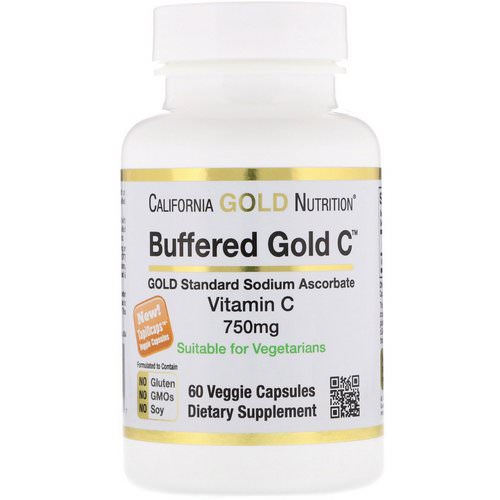 California Gold Nutrition, Buffered Vitamin C Capsules, 750 mg, 60 Veggie Capsules فوائد