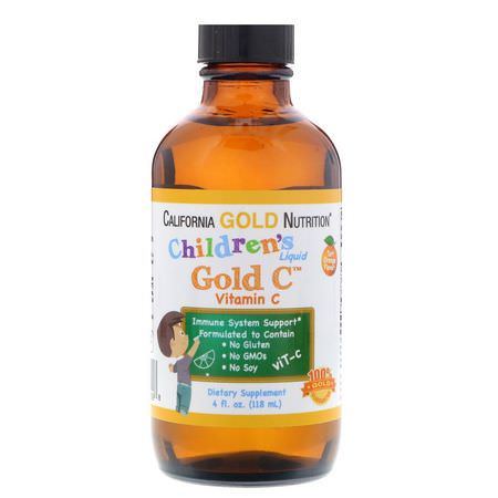 California Gold Nutrition CGN Children's Vitamin C Ascorbic Acid - حمض الأسك,ربيك, فيتامين C, الفيتامينات, المكملات الغذائية