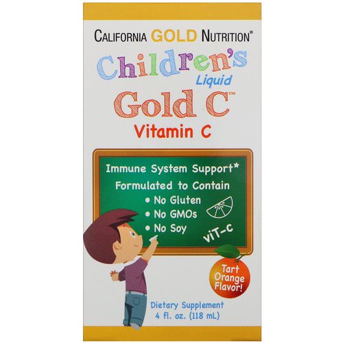 California Gold Nutrition, Children's Liquid Gold Vitamin C, USP Grade, Natural Orange Flavor, 4 fl oz (118 ml) فوائد