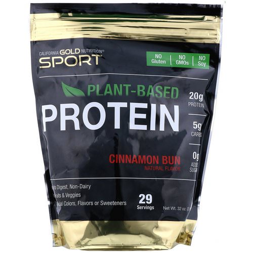 California Gold Nutrition, Cinnamon Bun Plant-Based Protein, Vegan, Easy to Digest, 2 lb (907 g) فوائد