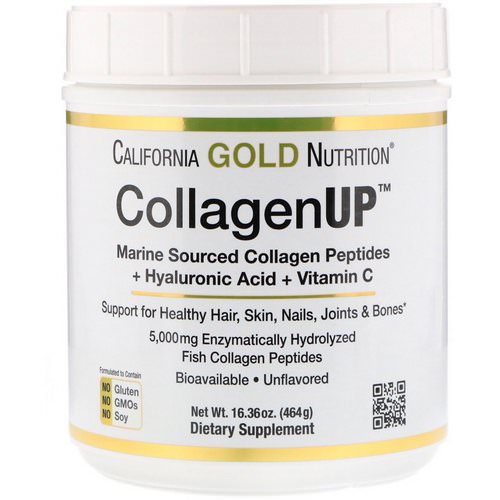 California Gold Nutrition, CollagenUP, Marine Collagen + Hyaluronic Acid + Vitamin C, Unflavored, 16.36 oz (464 g) فوائد