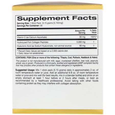 California Gold Nutrition, CollagenUp, Marine Collagen + Hyaluronic Acid + Vitamin C, Unflavored, 30 Packets, 0.18 oz (5.15 g) Each:مكملات الك,لاجين, المفصل