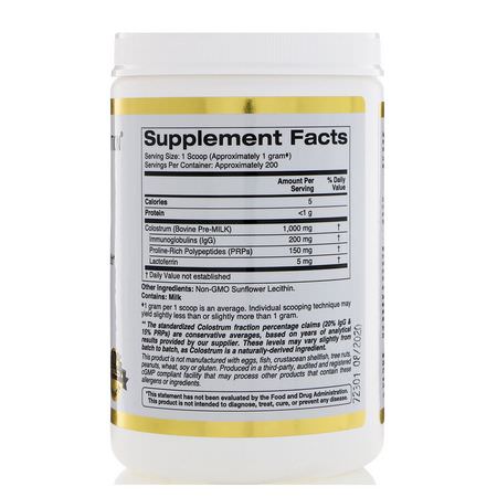 California Gold Nutrition, Colostrum Powder, Concentrated, 7.05 oz (200 g):اللبأ, الهضم