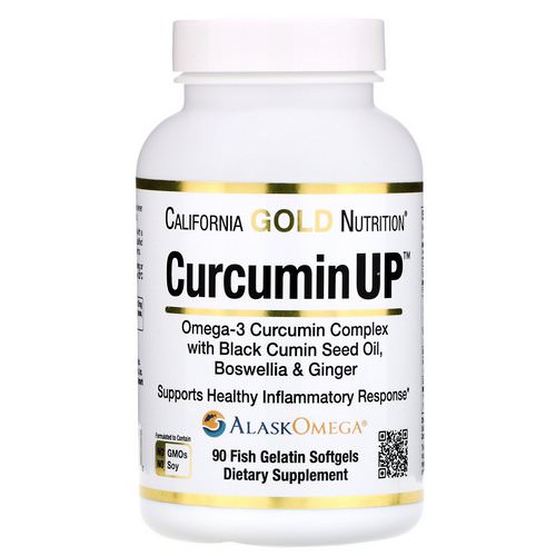 California Gold Nutrition, CurcuminUP, Omega-3 Curcumin Complex, Inflammation Support, 90 Fish Gelatin Softgels فوائد