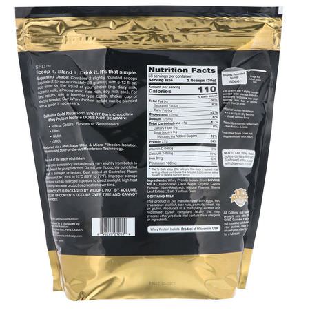 California Gold Nutrition, Dark Chocolate Whey Protein Isolate, 5 lbs (2270 g):بر,تين مصل اللبن, التغذية الرياضية