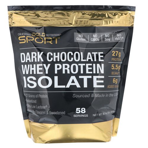 California Gold Nutrition, Dark Chocolate Whey Protein Isolate, 5 lbs (2270 g) فوائد