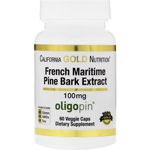 California Gold Nutrition, French Maritime Pine Bark Extract, Oligopin, Antioxidant Polyphenol, 100 mg, 60 Veggie Caps فوائد