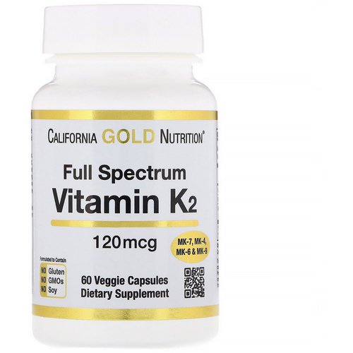 California Gold Nutrition, Vitamin K2 (as MK-4, MK-6, MK-7, MK-9), 120 mcg, 60 Veggie Capsules فوائد