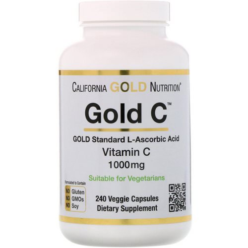California Gold Nutrition, Gold C, Vitamin C, 1,000 mg, 240 Veggie Capsules فوائد