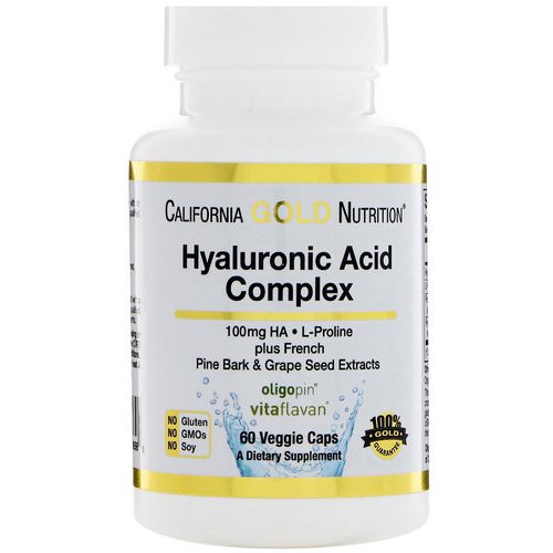 California Gold Nutrition, Hyaluronic Acid Complex, 60 Veggie Capsules فوائد