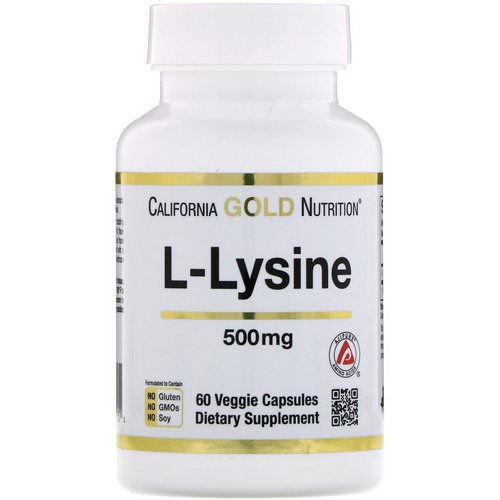 California Gold Nutrition, L-Lysine, 500 mg, 60 Veggie Capsules فوائد