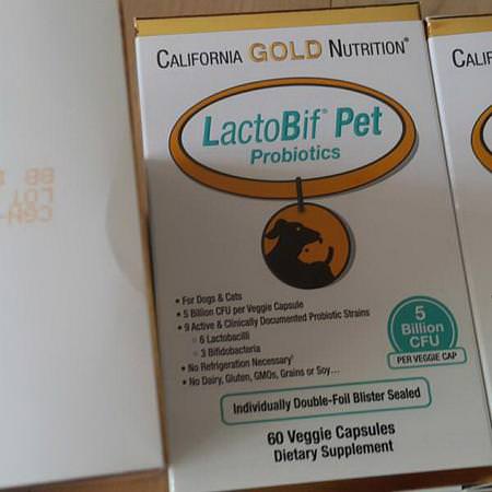 California Gold Nutrition, LactoBif Pet Probiotics, 5 Billion CFU, 60 Veggie Capsules