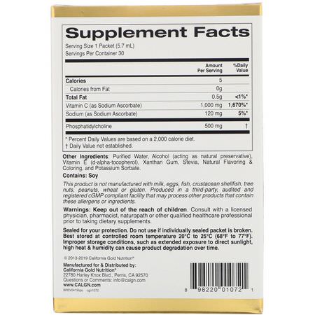 California Gold Nutrition, Liposomal Vitamin C, Natural Orange Flavor, 1000 mg, 30 Packets, 0.2 oz (5.7 ml) Each:الأنفل,نزا ,السعال