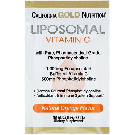 California Gold Nutrition CGN Liposomal Vitamin C Cold Cough Flu - الأنفل,نزا ,السعال ,البرد ,فيت,س,م فيتامين C