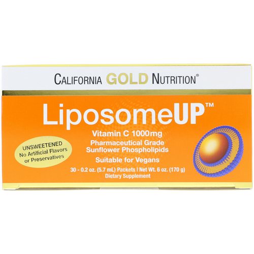 California Gold Nutrition, LiposomeUP, Liposomal Vitamin C, 1000 mg, 30 Packets, 0.2 oz (5.7 ml) Each فوائد