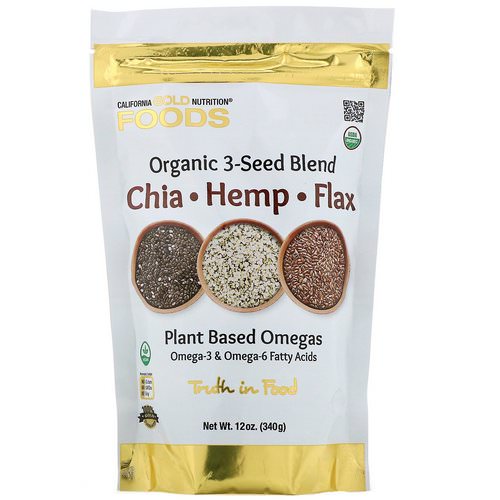 California Gold Nutrition, Organic 3-Seed Blend, 12 oz (340 g) فوائد