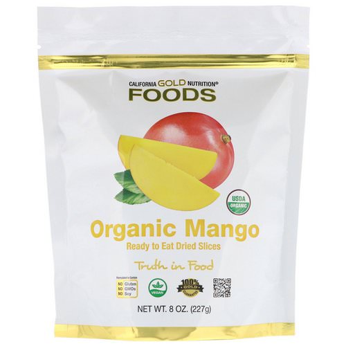 California Gold Nutrition, Organic Mango, Ready to Eat Dried Slices, 8 oz (227 g) فوائد