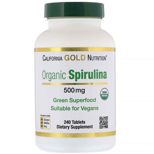 California Gold Nutrition, Organic Spirulina, 500 mg, 240 Tablets فوائد