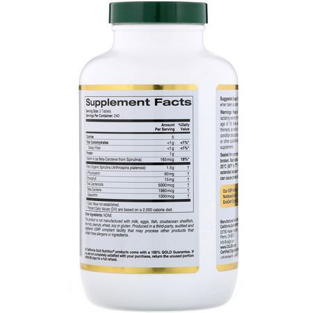 California Gold Nutrition, Organic Spirulina, USDA Certified, 500 mg, 720 Tablets:سبير,لينا, الطحالب