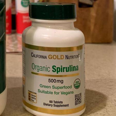 California Gold Nutrition CGN Spirulina - سبير,لينا, الطحالب, س,برف,دس, جرينز