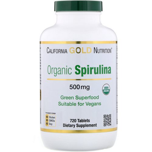 California Gold Nutrition, Organic Spirulina, USDA Certified, 500 mg, 720 Tablets فوائد