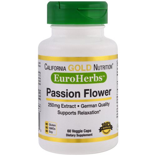 California Gold Nutrition, Passion Flower, EuroHerbs, 250 mg, 60 Veggie Caps فوائد