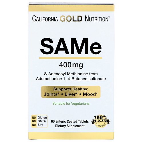California Gold Nutrition, SAMe, Preferred Form Butanedisulfonate, 400 mg, 60 Enteric Coated Tablets فوائد