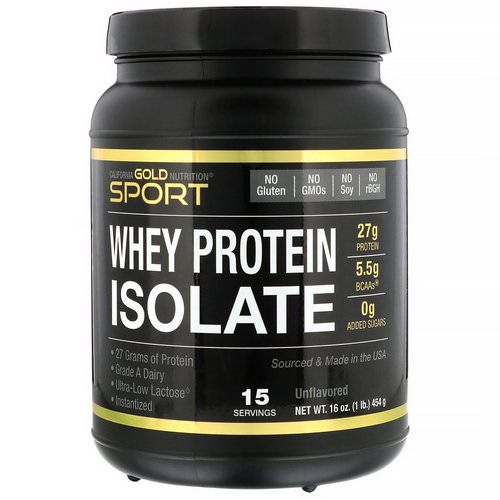 California Gold Nutrition, SPORT, Whey Protein Isolate, Unflavored, 90% Protein, Fast Absorption, Easy to Digest, Single Source Grade A Wisconsin, USA Dairy, 1 lb, 16 oz (454 g) فوائد