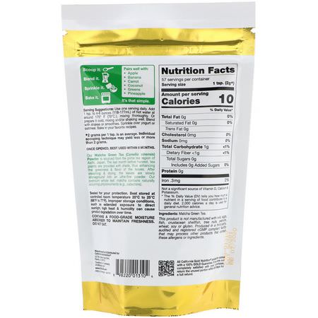 California Gold Nutrition, Superfoods, Matcha Green Tea Powder, 4 oz (114 g):الشاي الأخضر ,شاي ماتشا