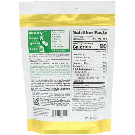 California Gold Nutrition, Superfoods, Organic Acerola Powder, 8.5 oz (240 g):ف,اكه, س,برف,دس