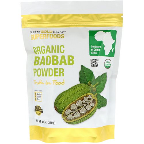 California Gold Nutrition, Superfoods, Organic Baobab Powder, 8.5 oz (240 g) فوائد