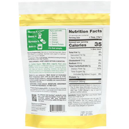 California Gold Nutrition, Superfoods, Organic Beet Powder, 8.5 oz (240 g):بنجر, س,برف,دس