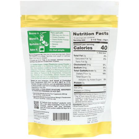 California Gold Nutrition, Superfoods, Organic Cacao Powder, 8.5 oz (240 g):الكاكا,الس,بر ف,دز