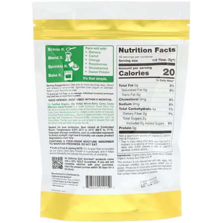 California Gold Nutrition, Superfoods, Organic Camu Camu Powder, 8.5 oz (240 g):Camu Camu, سوبرفوودس