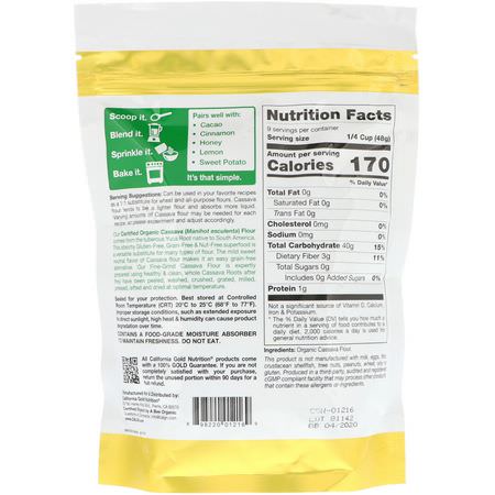 California Gold Nutrition, Superfoods, Organic Cassava Powder, 16 oz (454 g):س,برف,دس, الخضر
