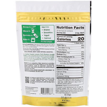 California Gold Nutrition, Superfoods, Organic Lucuma Fruit Powder, 8.5 oz (240 g):Lucuma, سوبرفوودس