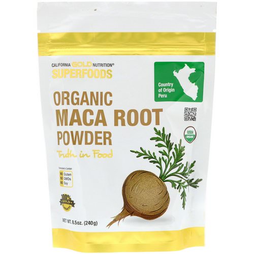 California Gold Nutrition, Superfoods, Organic Maca Root Powder, 8.5 oz (240 g) فوائد