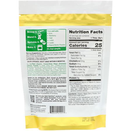California Gold Nutrition, Superfoods, Organic Maqui Powder, 8.5 oz (240 g):Maqui Berry, سوبرفوودس